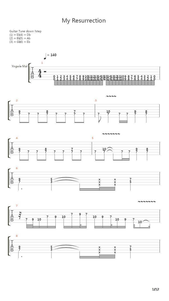 My Resurrection吉他谱