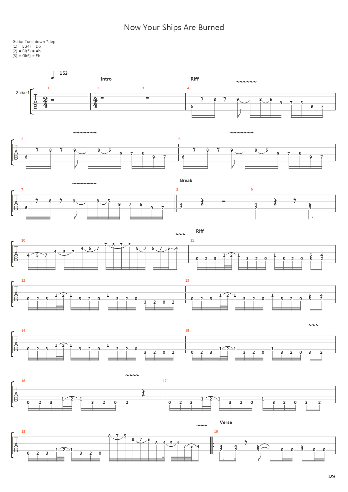 Now Your Ships Are Burned吉他谱