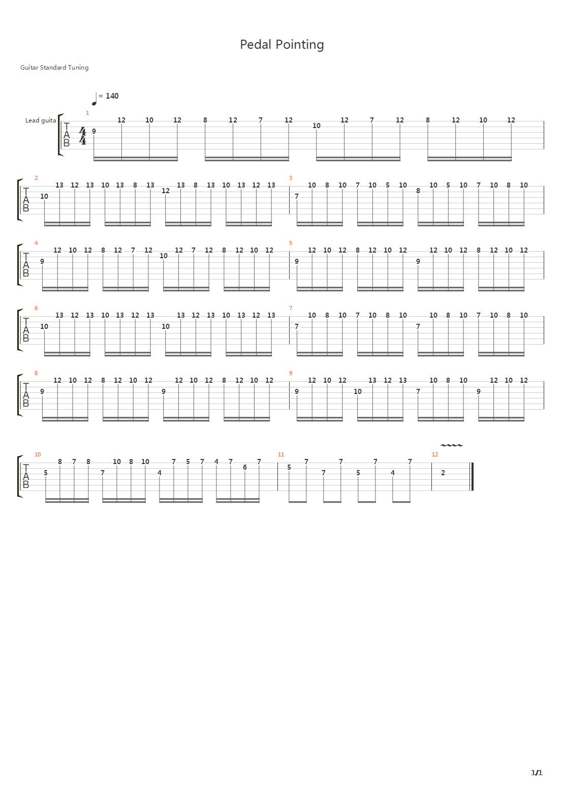 Pedal Pointing吉他谱