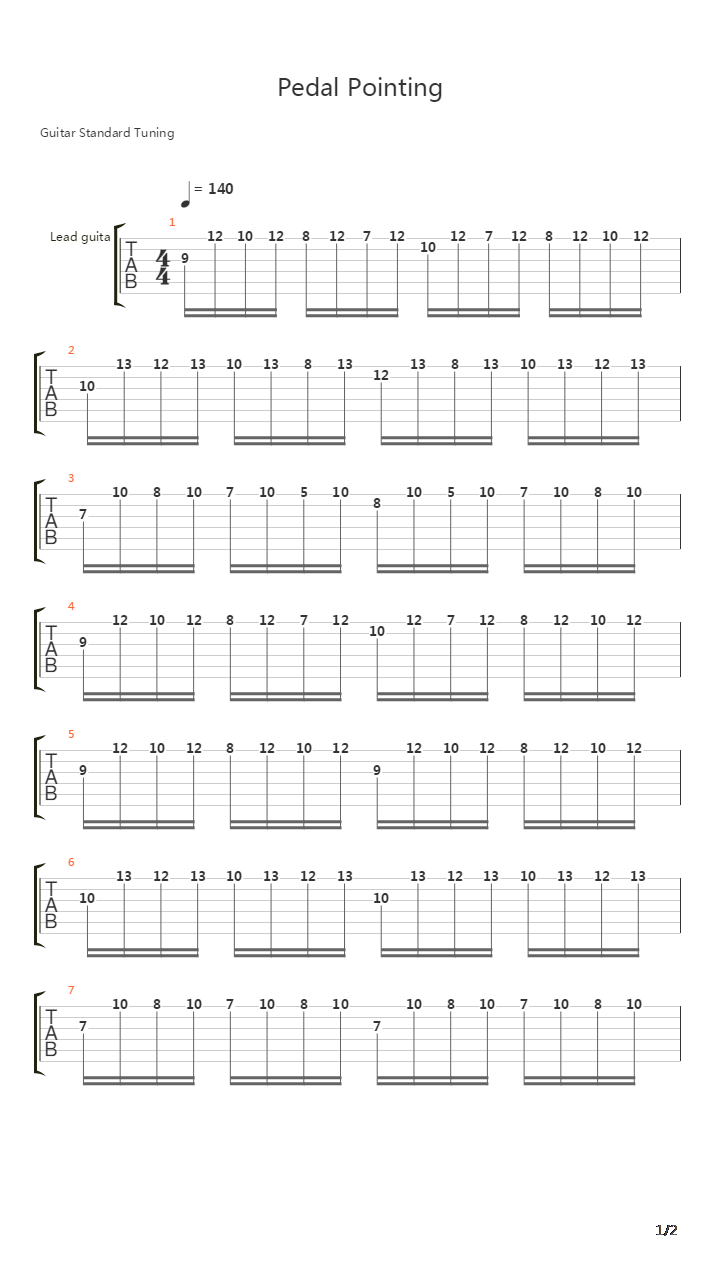 Pedal Pointing吉他谱