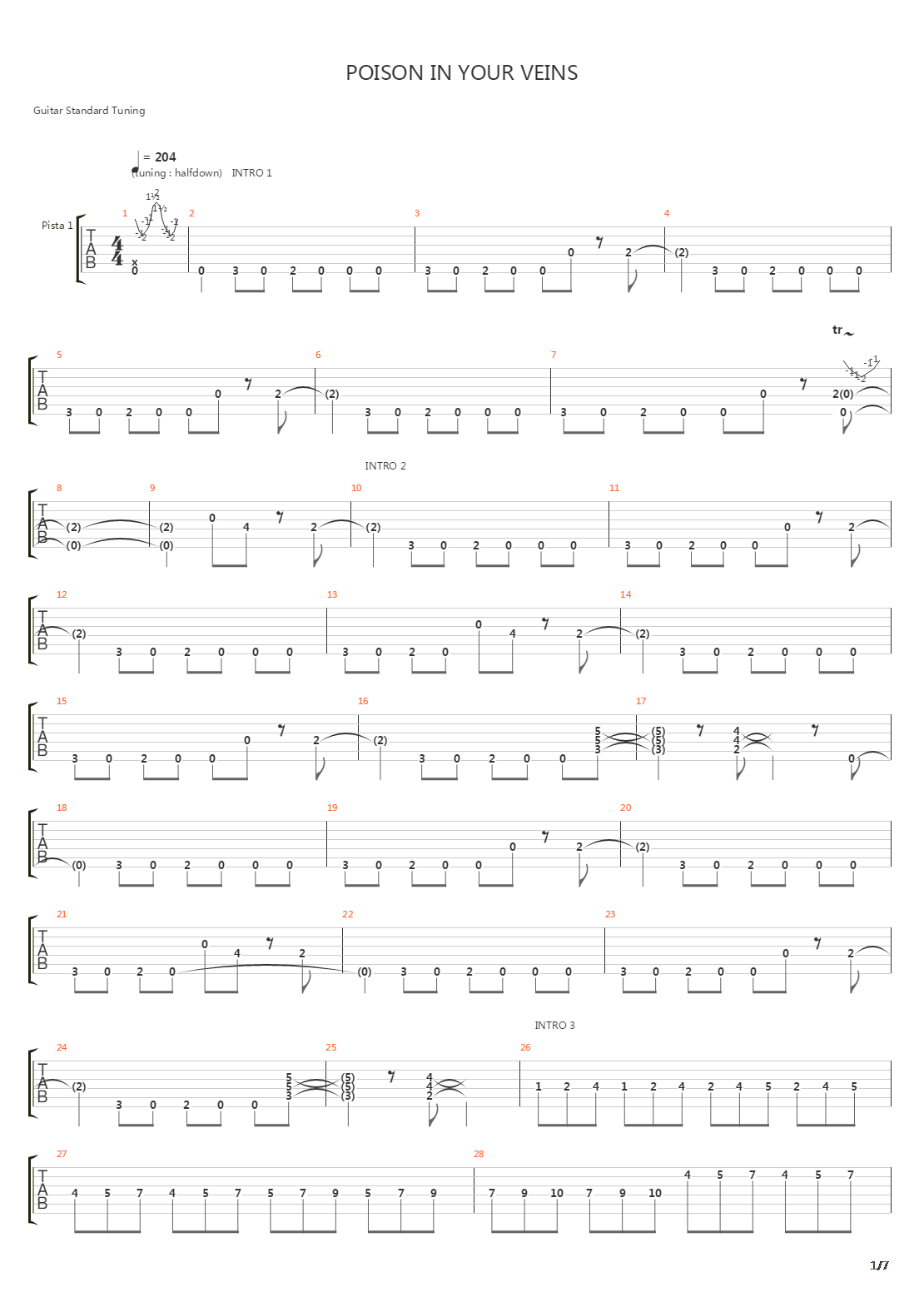 Poison In Your Veins吉他谱
