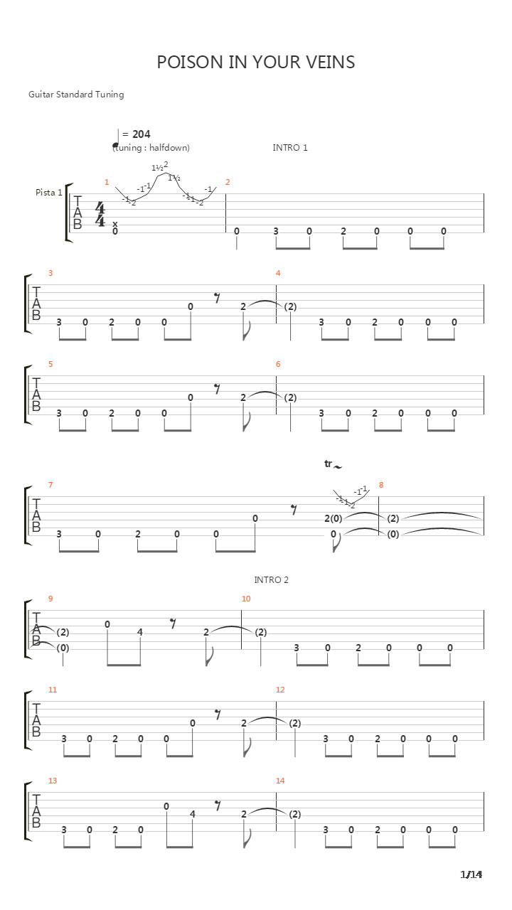 Poison In Your Veins吉他谱
