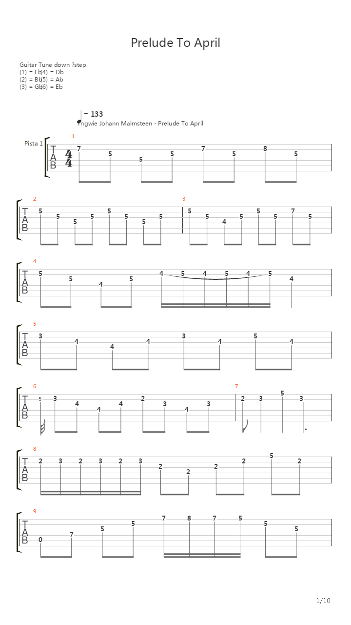 Prelude To April吉他谱