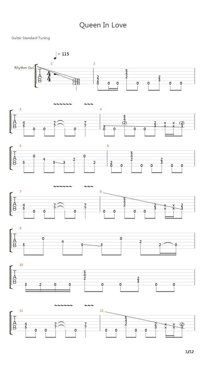 Queen In Love吉他谱