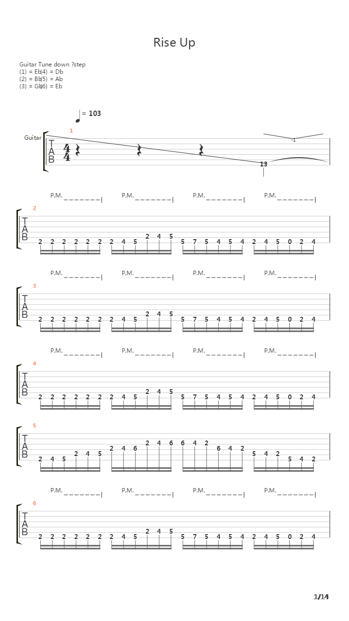 Rise Up吉他谱