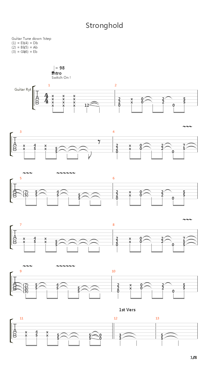 Stronghold吉他谱