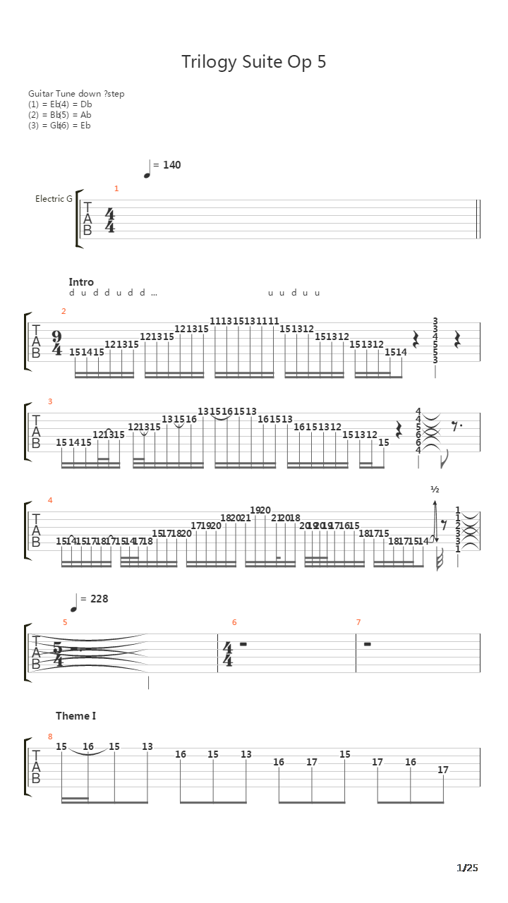 Trilogy Suite - Opus 5吉他谱