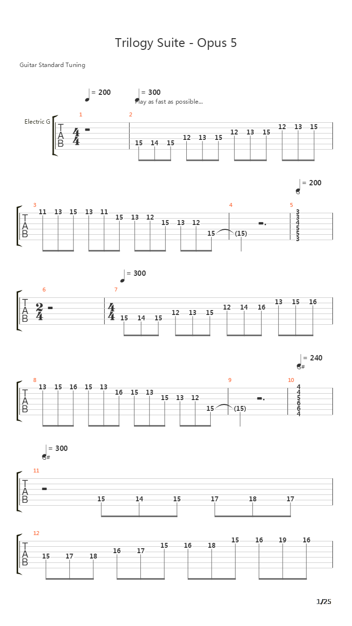 Trilogy Suite - Opus 5吉他谱