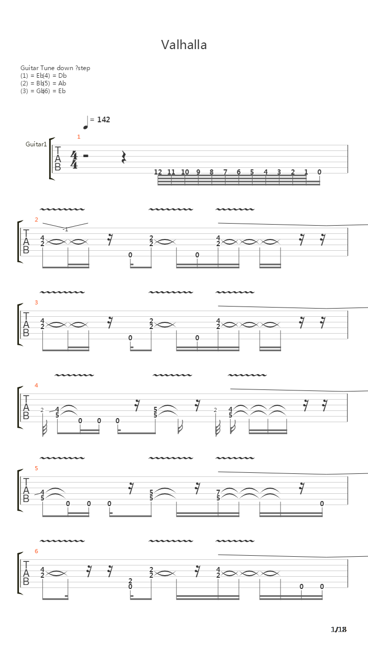 Valhalla吉他谱