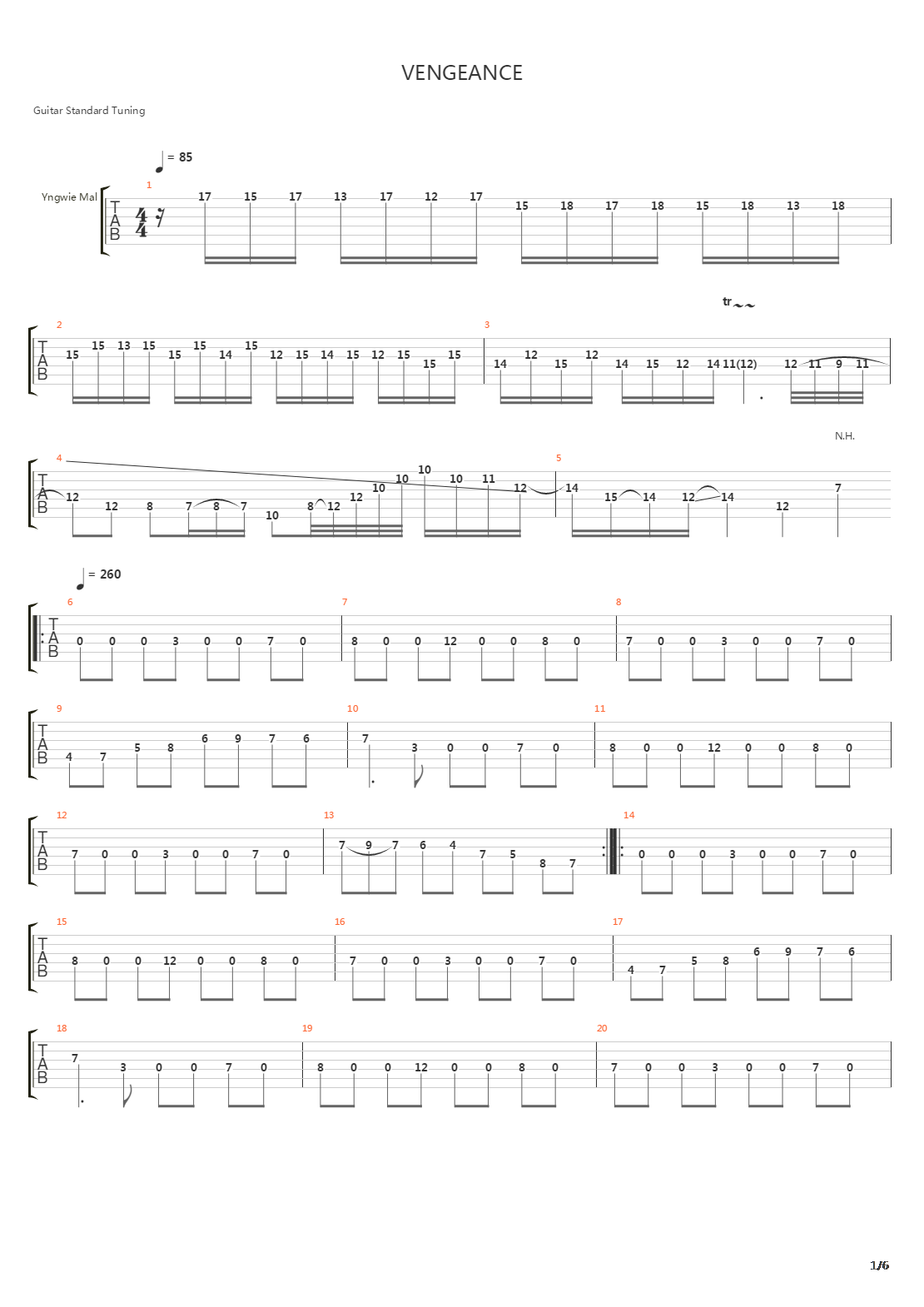 Vengeance吉他谱
