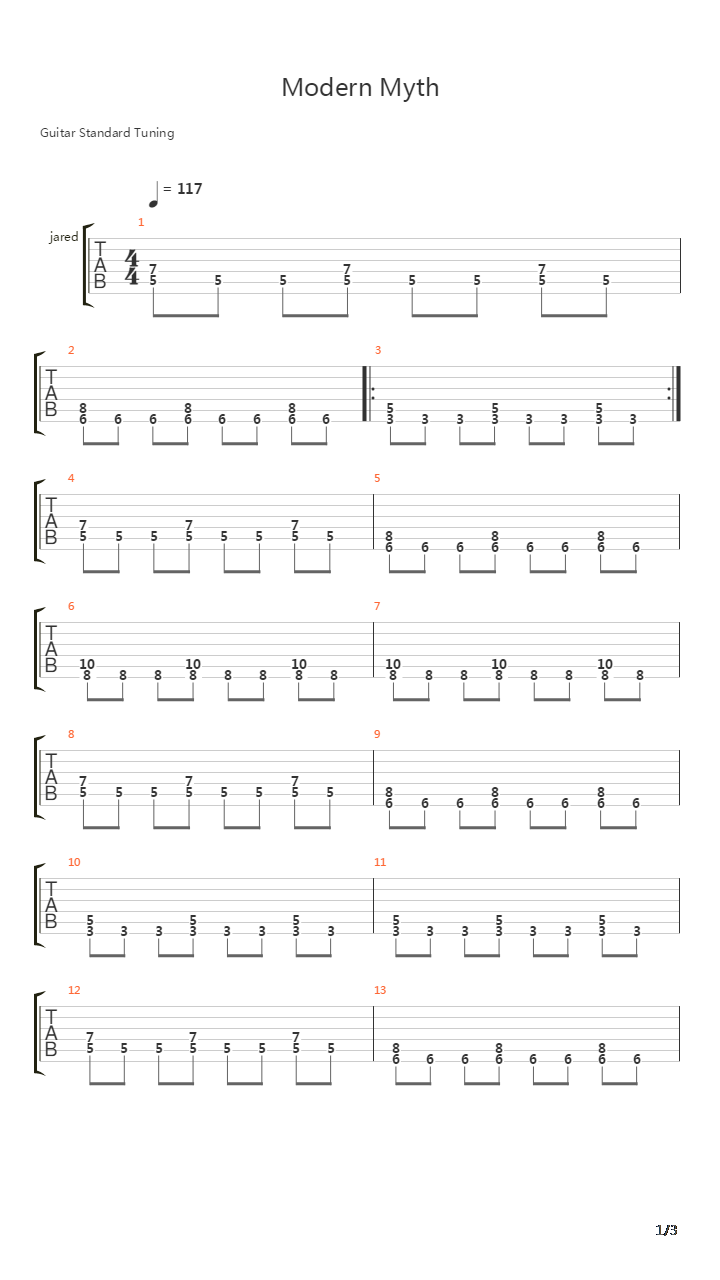A Modern Myth吉他谱