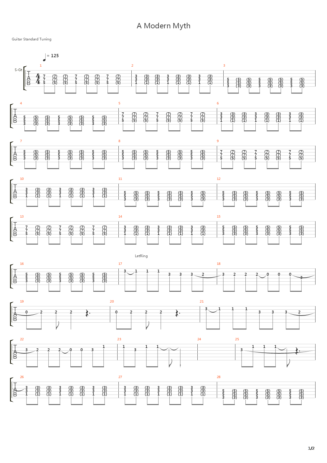 A Modern Myth吉他谱