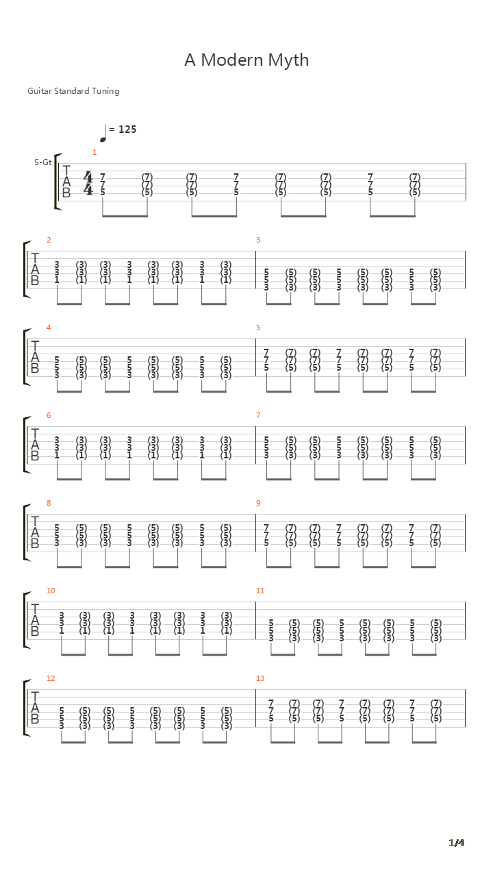 A Modern Myth吉他谱