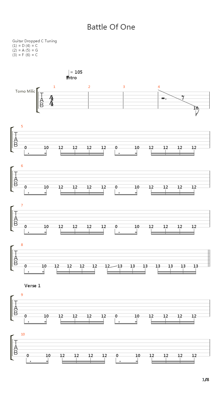 Battle Of One吉他谱