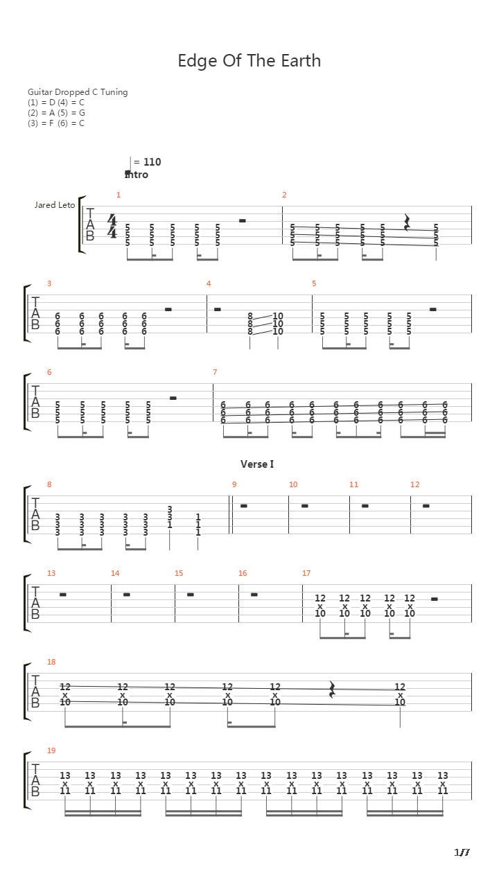 Edge Of The Earth吉他谱