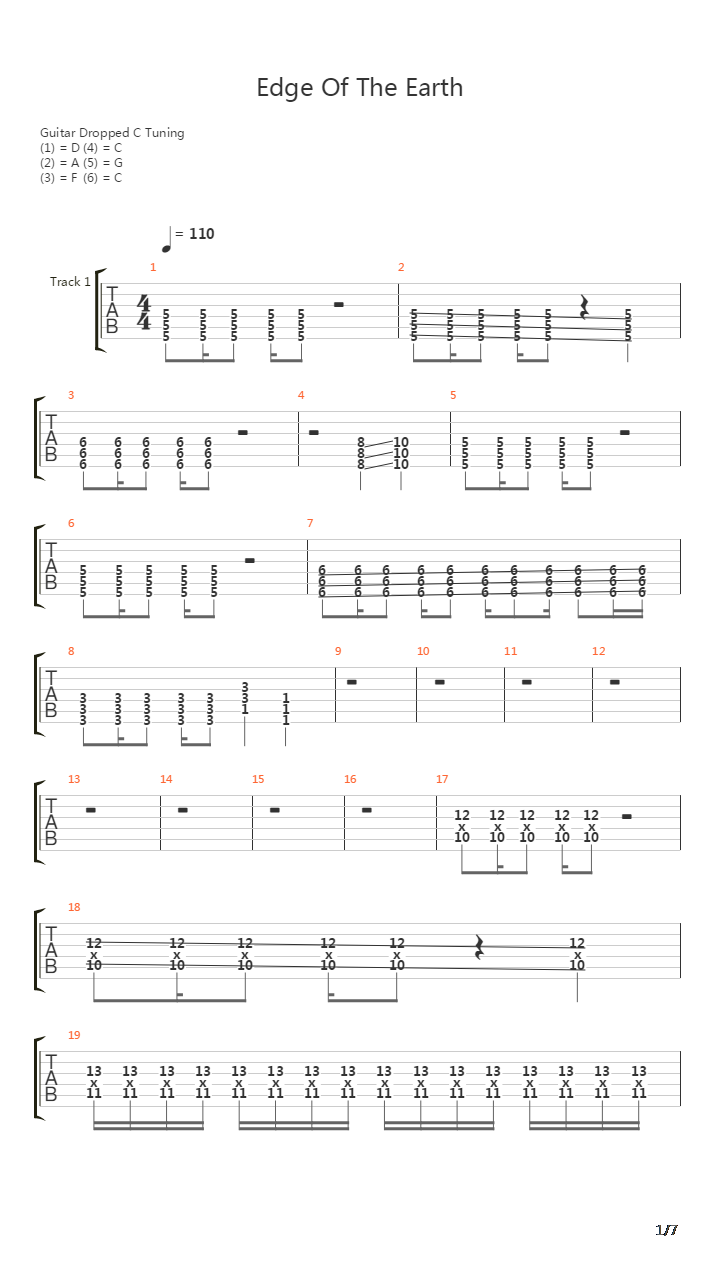 Edge Of The Earth吉他谱