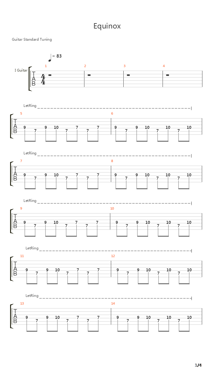 Equinox吉他谱