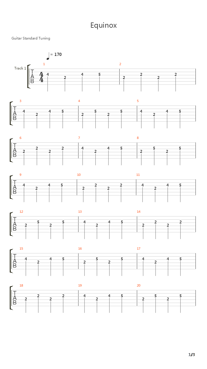 Equinox吉他谱