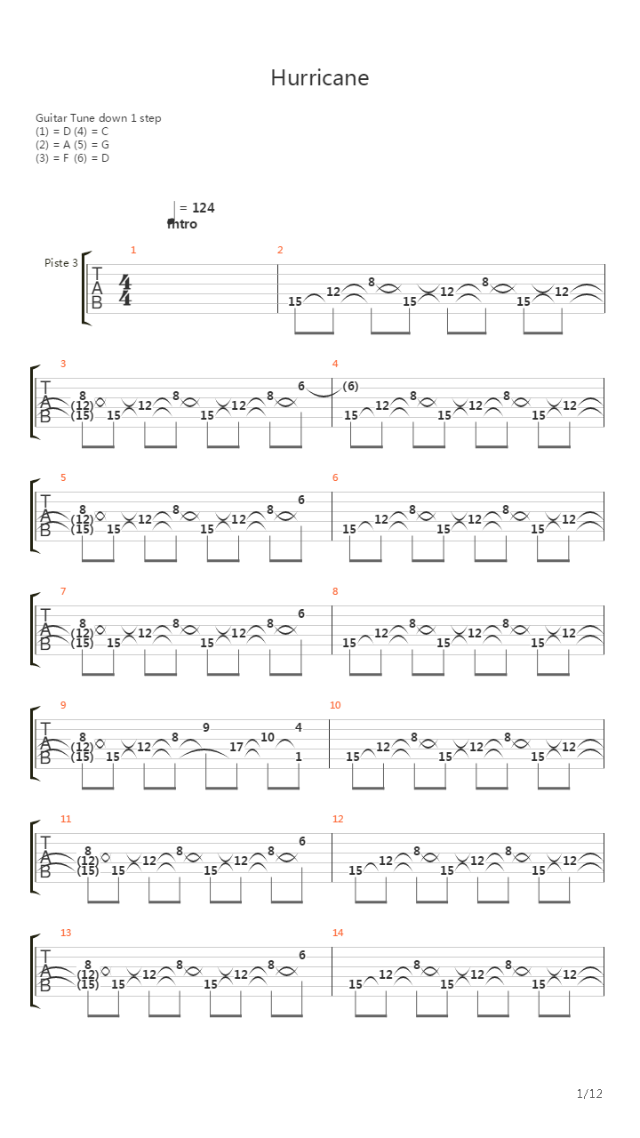 Hurricane吉他谱