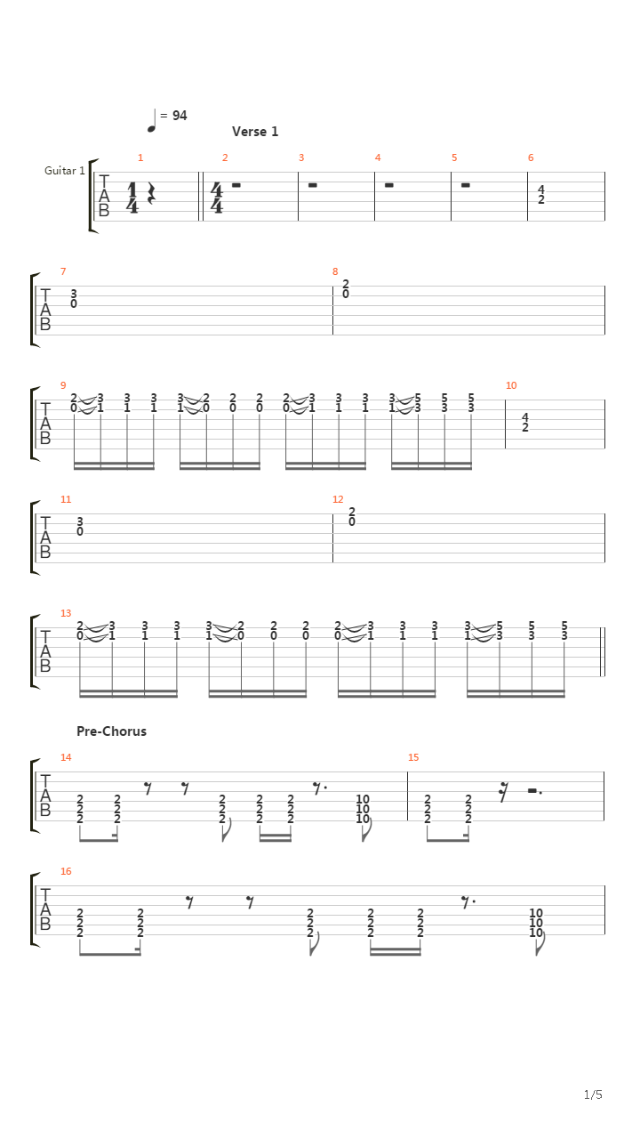 Mission吉他谱