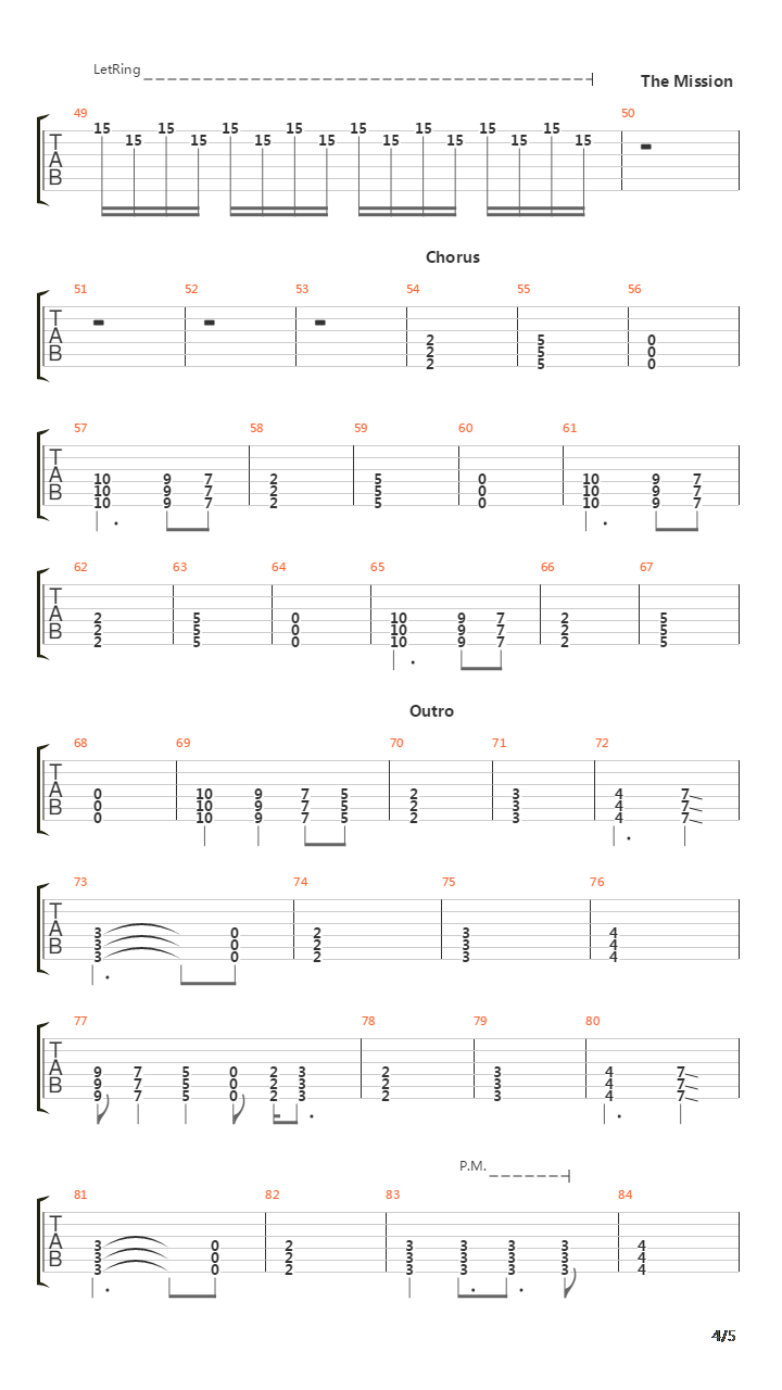 Mission吉他谱