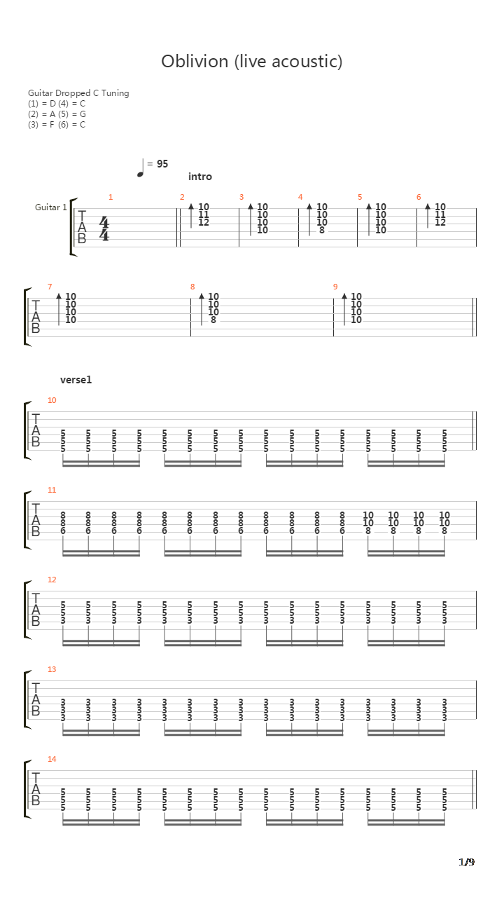 Oblivion吉他谱