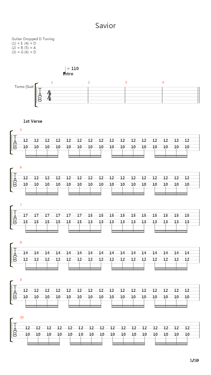 Savior吉他谱