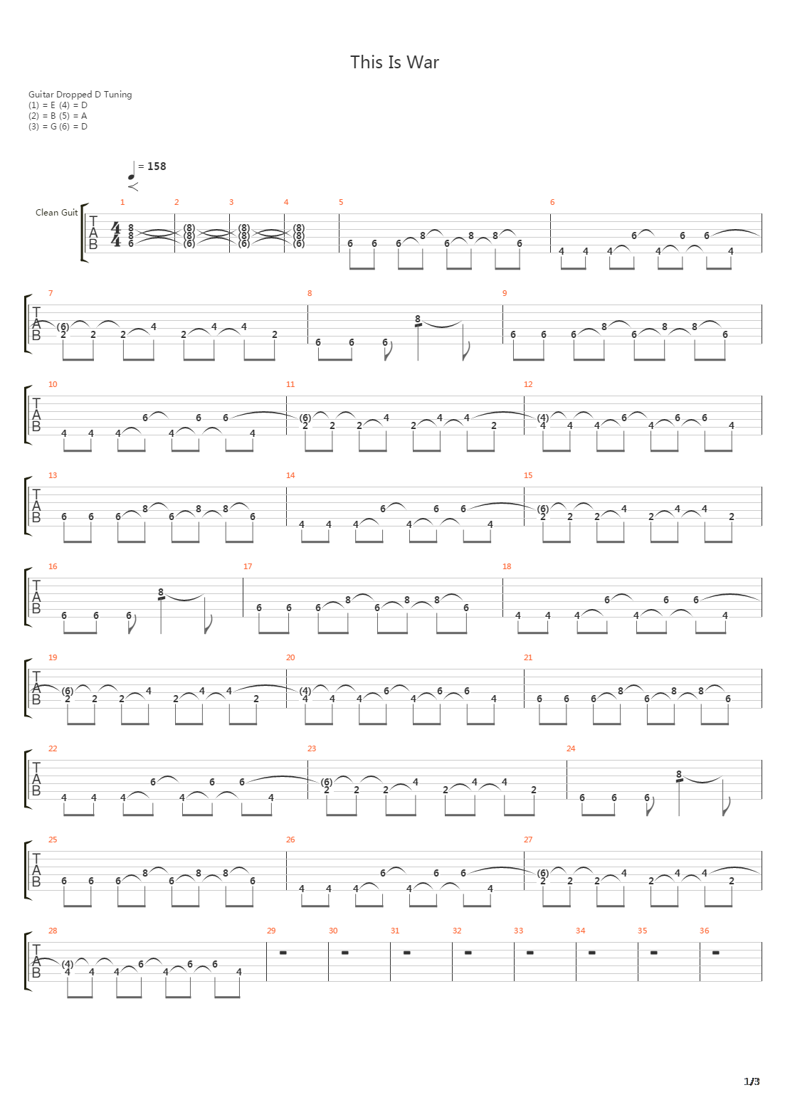 This Is War吉他谱