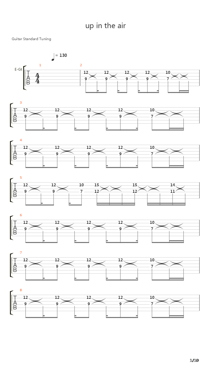 Up In The Air吉他谱