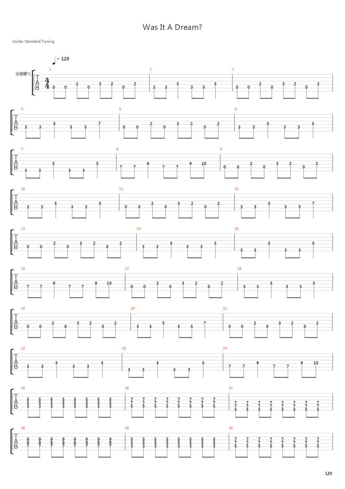 Was It A Dream吉他谱