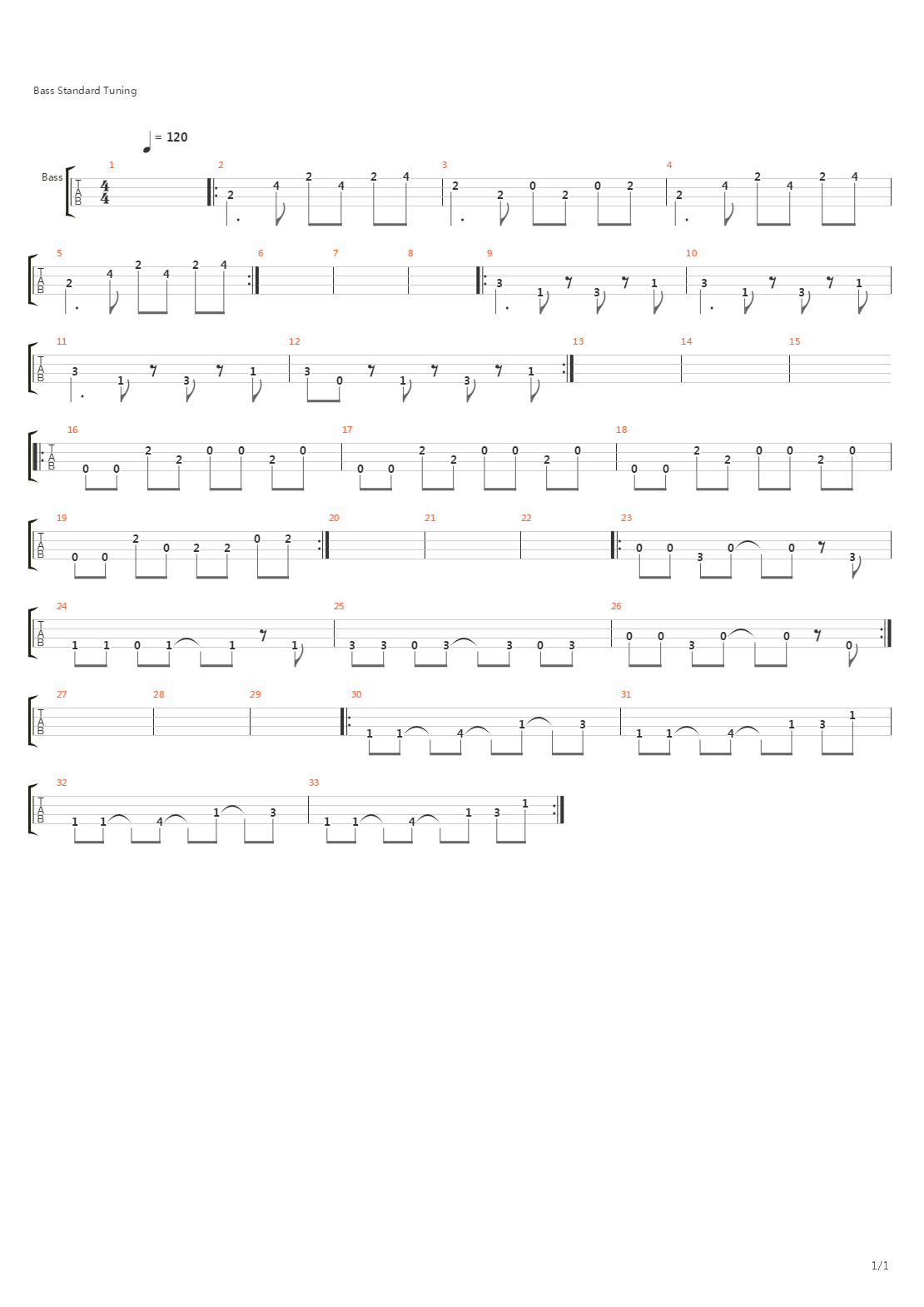 BASS练习曲 - Blues Rock吉他谱