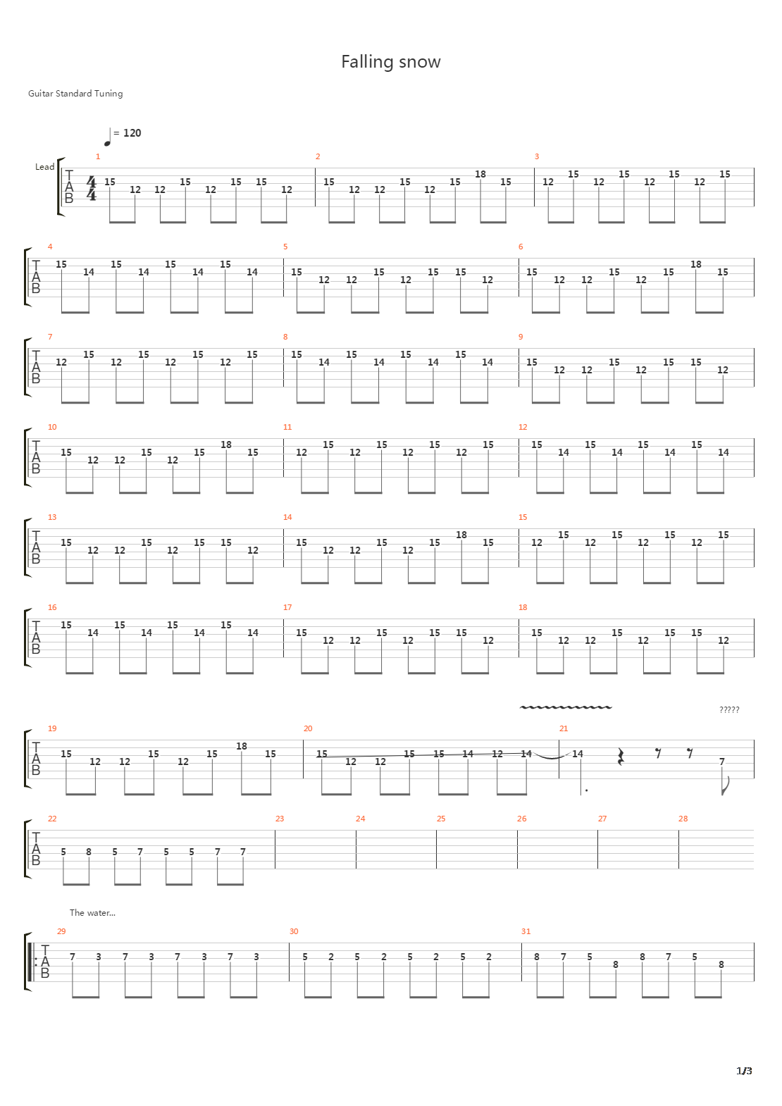 Falling Snow吉他谱
