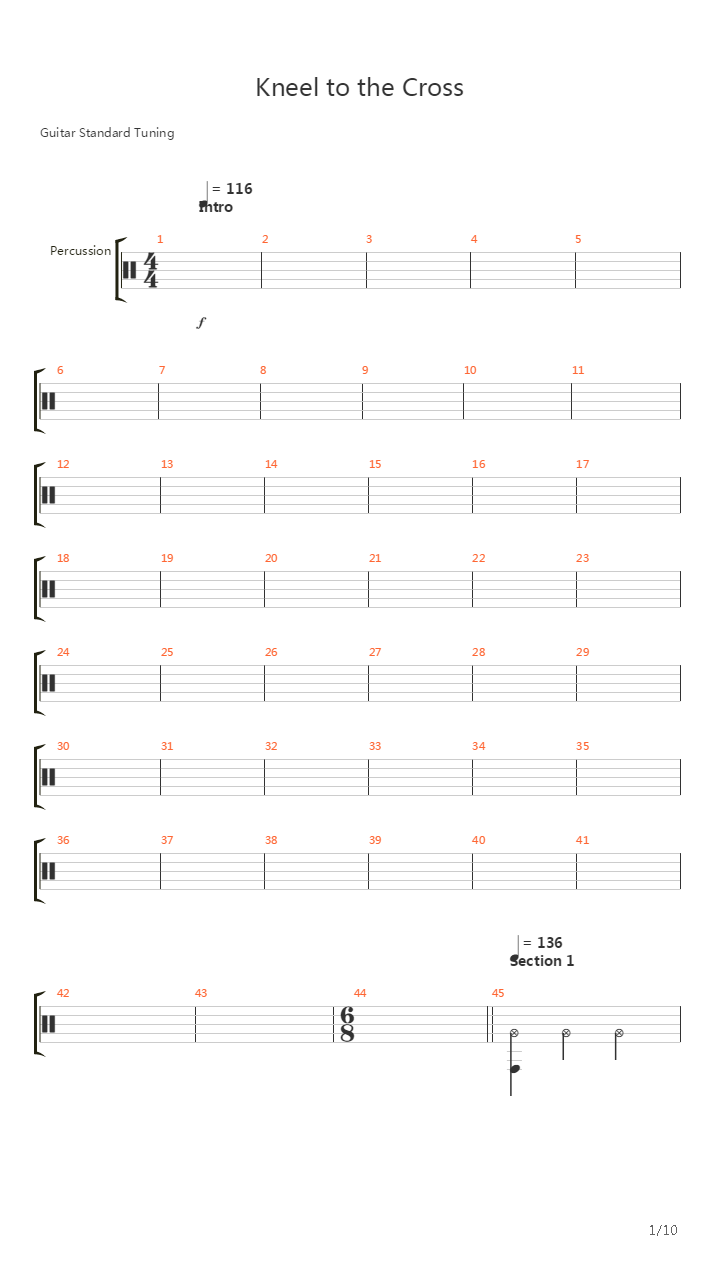 Kneel To The Cross吉他谱
