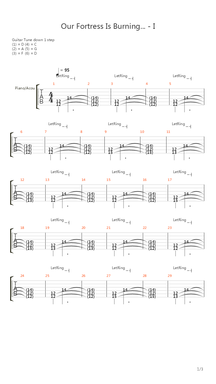 Our Fortress Is Burning - I吉他谱