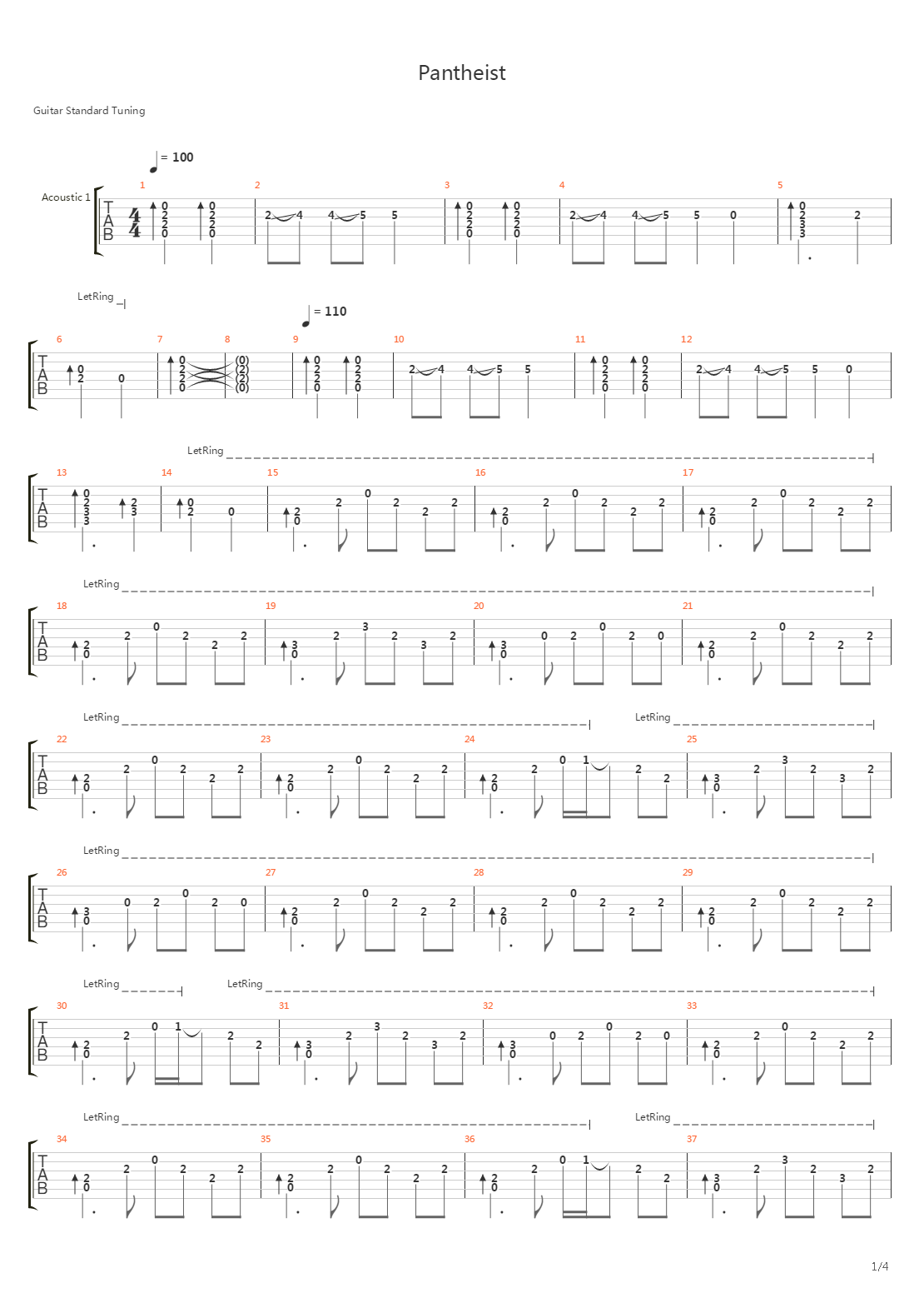Pantheist吉他谱