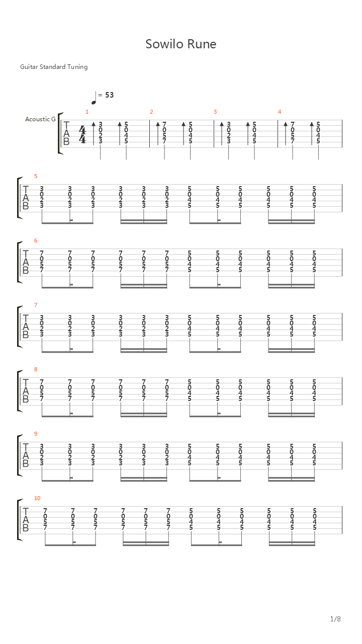 Sowilo Rune吉他谱