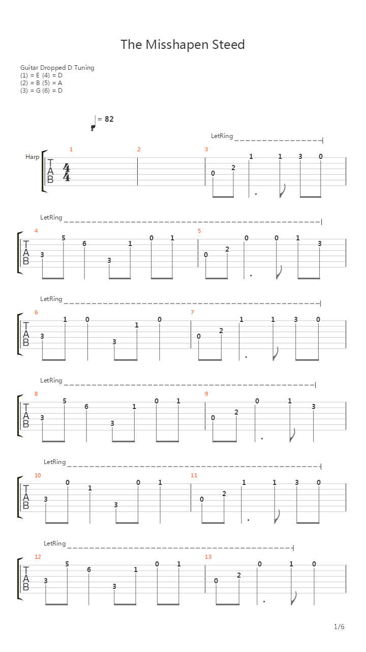 The Misshapen Steed吉他谱