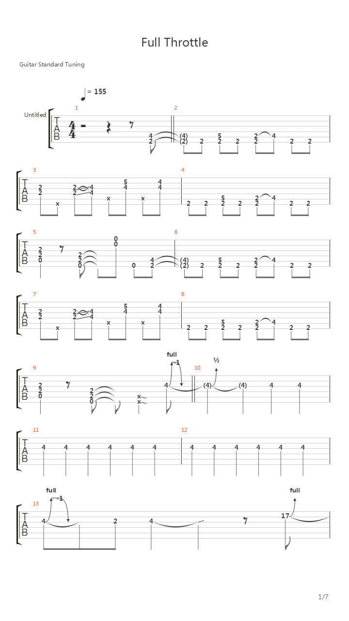 Full Throttle吉他谱