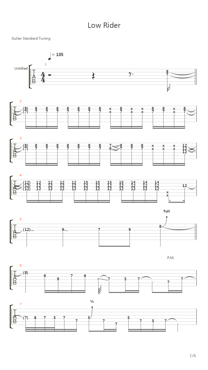 Low Rider吉他谱