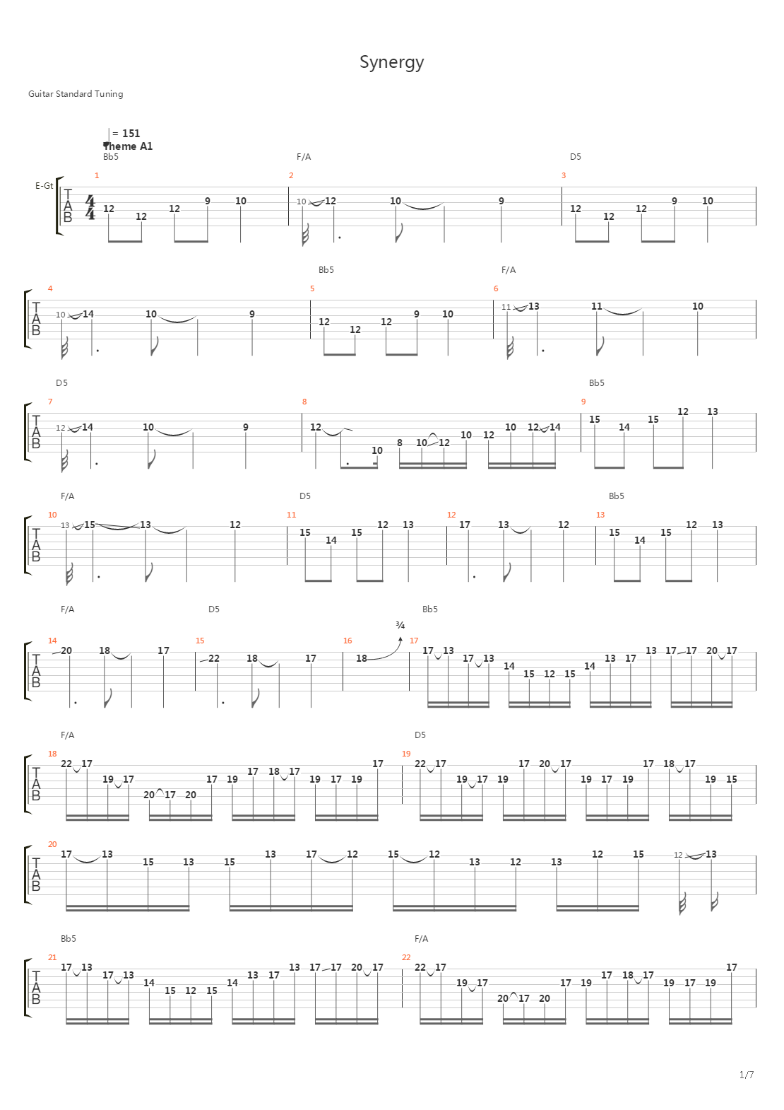 Synergy吉他谱