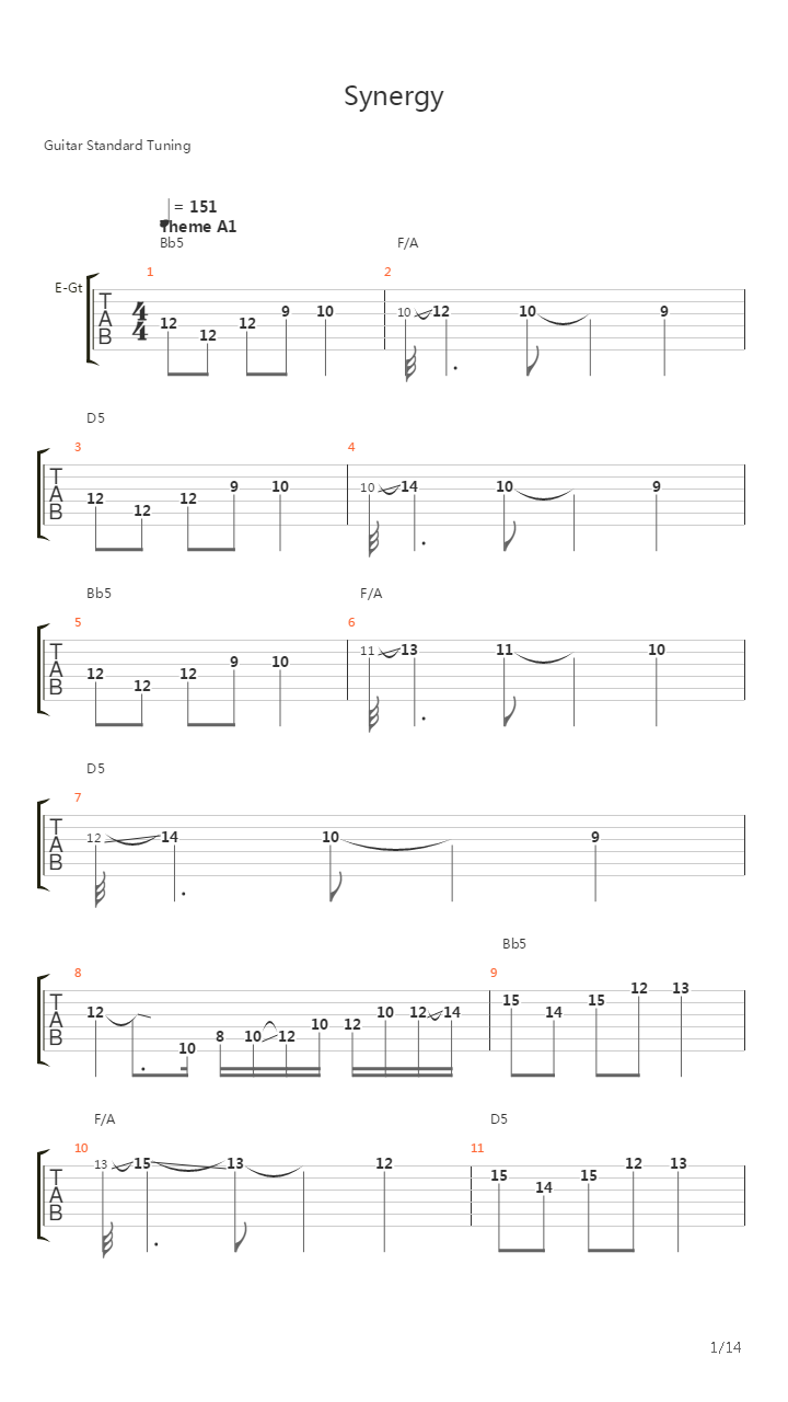 Synergy吉他谱