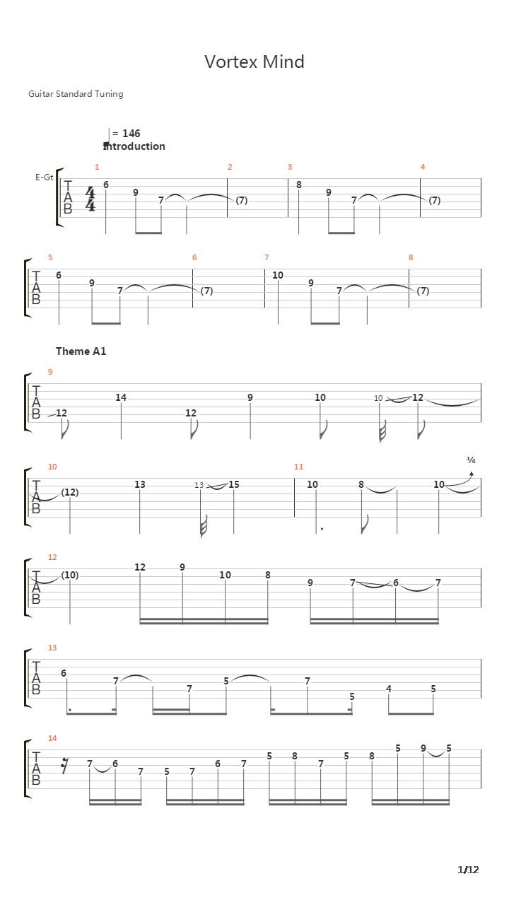 Vortex Mind吉他谱