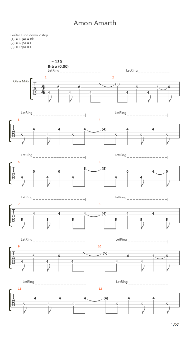 Amon Amarth吉他谱