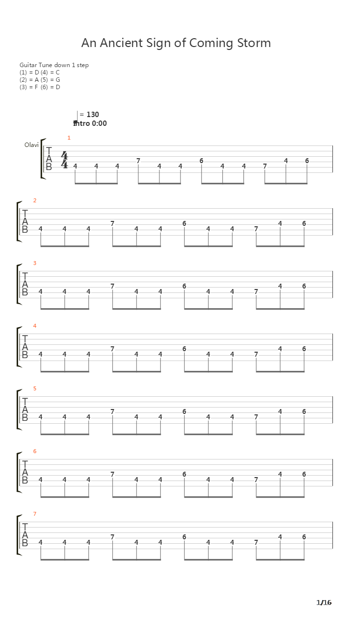 An Ancient Sign Of Coming Storm吉他谱