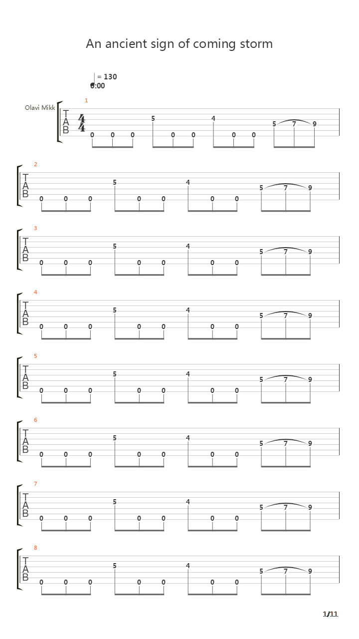 An Ancient Sign Of Coming Storm吉他谱