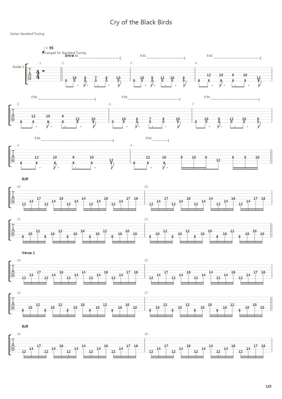 Cry Of The Blackbirds吉他谱