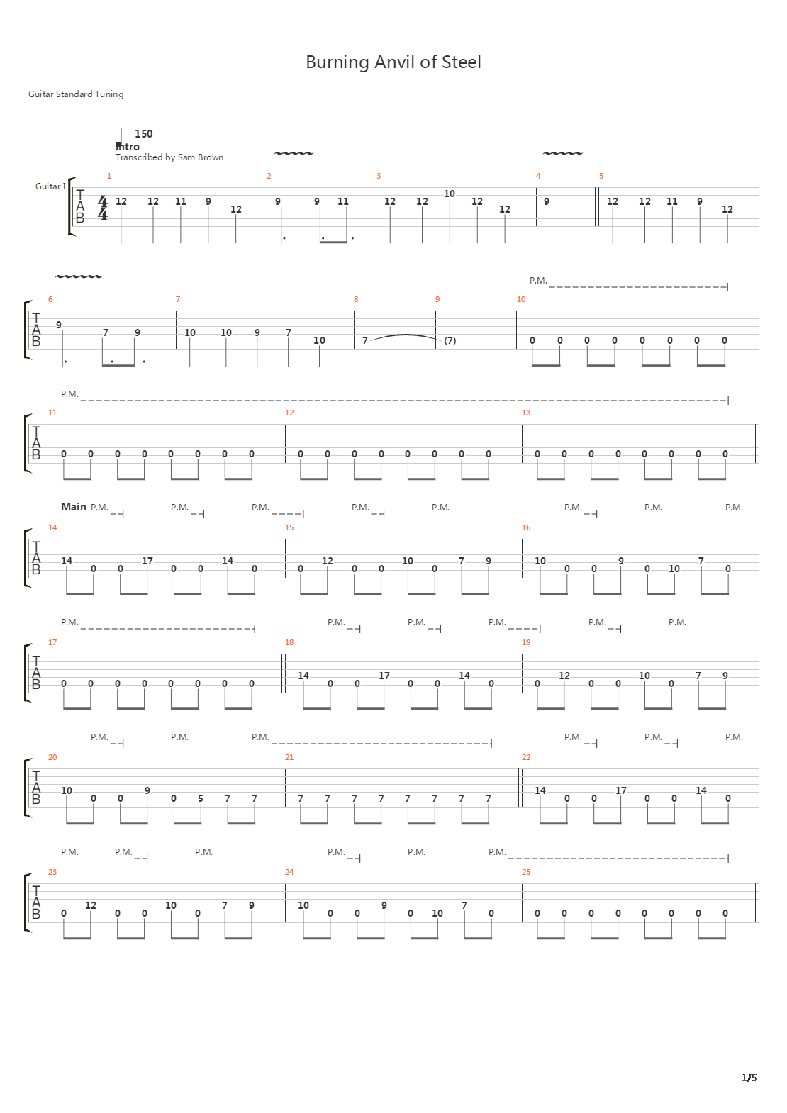 Burning Anvil Of Steel吉他谱