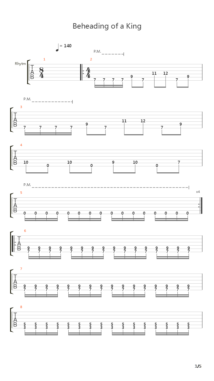 Beheading Of A King吉他谱