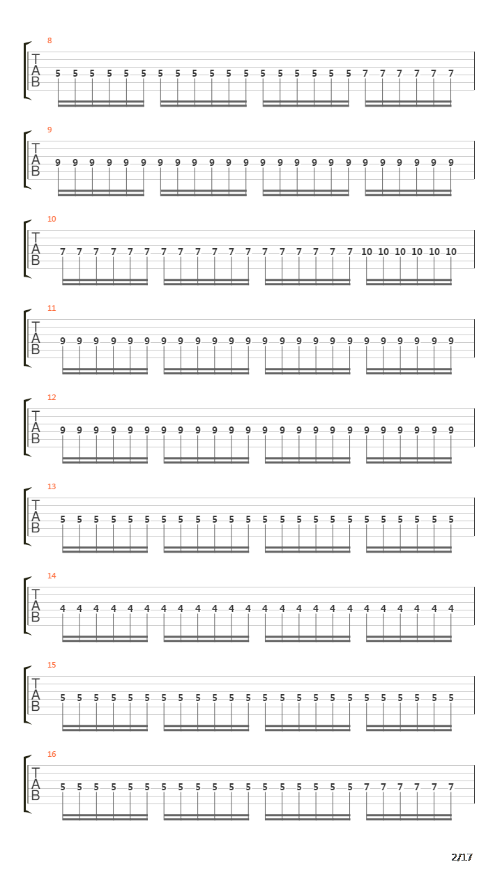 Down The Slopes Of Death吉他谱