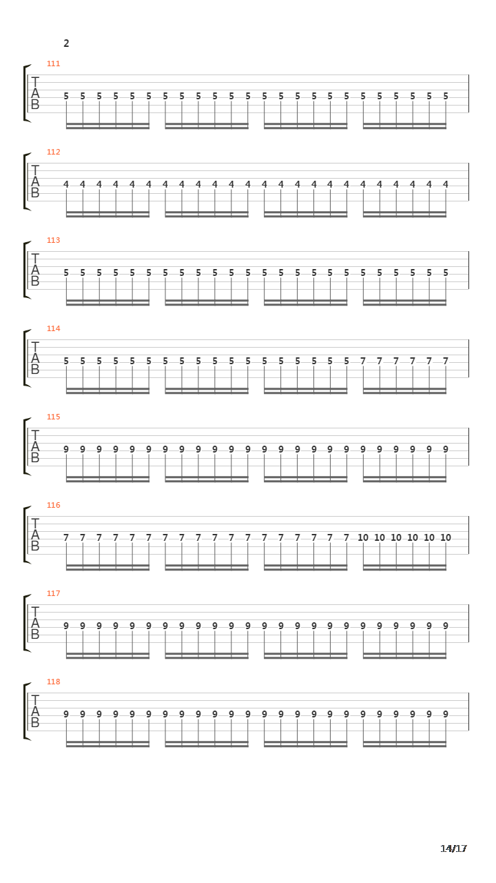 Down The Slopes Of Death吉他谱